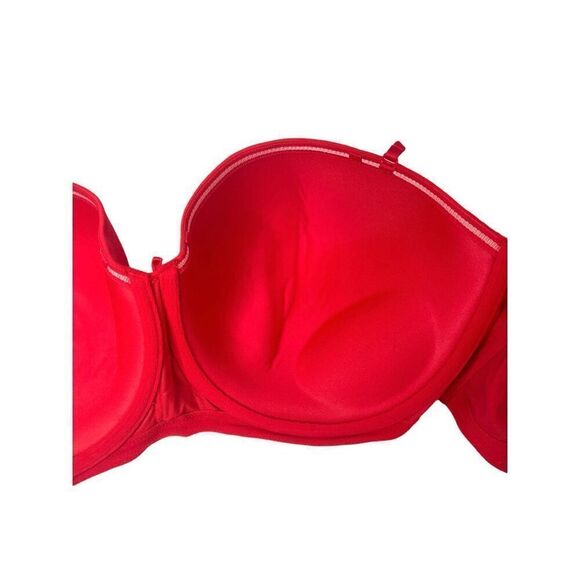 Cacique lace push‎ up Boost strapless bra Size 40F red - Picture 3 of 9